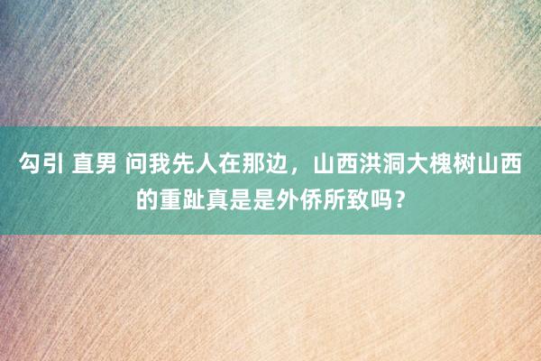 勾引 直男 问我先人在那边，山西洪洞大槐树山西的重趾真是是外侨所致吗？