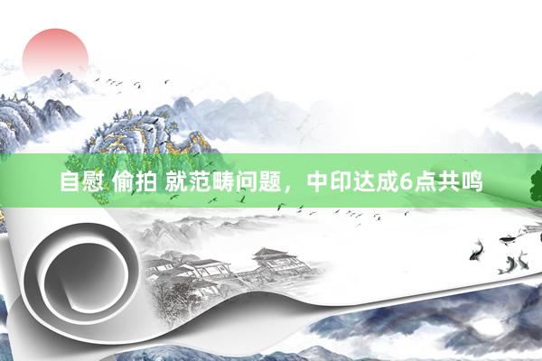 自慰 偷拍 就范畴问题，中印达成6点共鸣