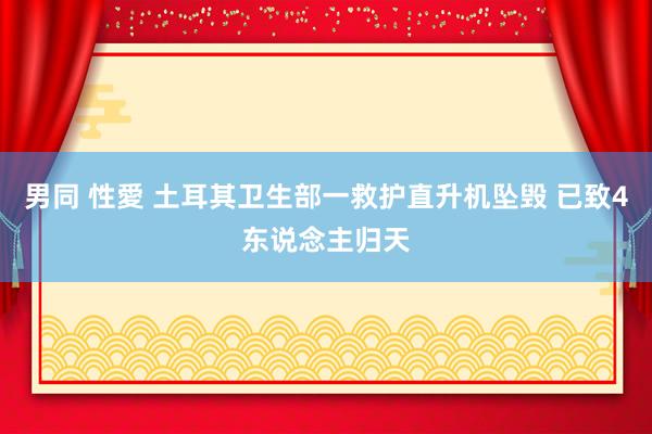 男同 性愛 土耳其卫生部一救护直升机坠毁 已致4东说念主归天