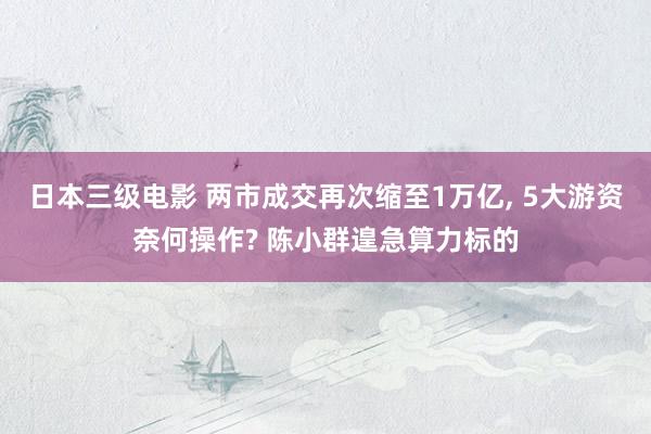 日本三级电影 两市成交再次缩至1万亿, 5大游资奈何操作? 陈小群遑急算力标的