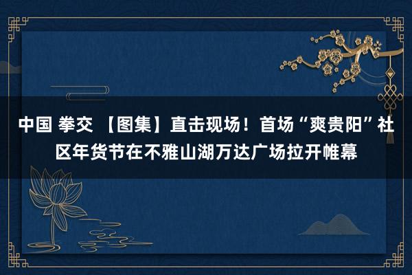 中国 拳交 【图集】直击现场！首场“爽贵阳”社区年货节在不雅山湖万达广场拉开帷幕