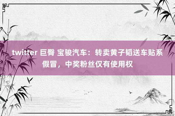 twitter 巨臀 宝骏汽车：转卖黄子韬送车贴系假冒，中奖粉丝仅有使用权