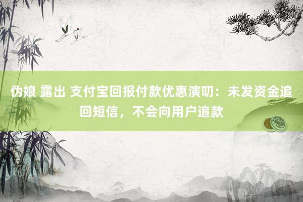 伪娘 露出 支付宝回报付款优惠演叨：未发资金追回短信，不会向用户追款