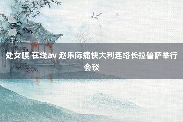 处女膜 在线av 赵乐际痛快大利连络长拉鲁萨举行会谈