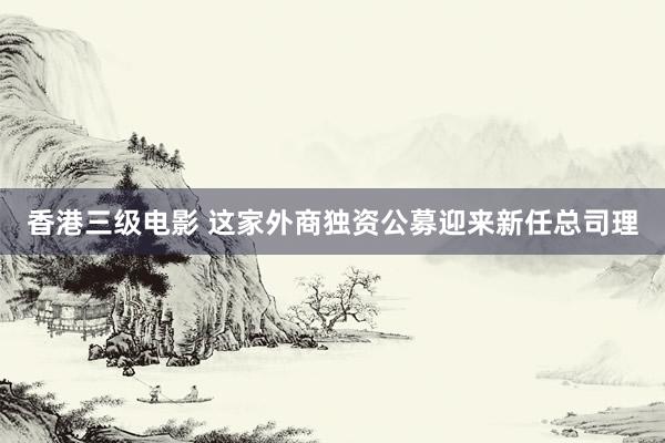 香港三级电影 这家外商独资公募迎来新任总司理