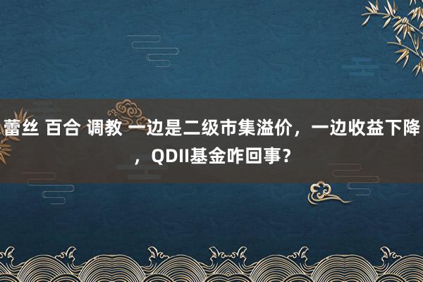 蕾丝 百合 调教 一边是二级市集溢价，一边收益下降，QDII基金咋回事？