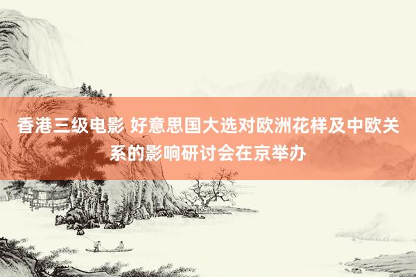 香港三级电影 好意思国大选对欧洲花样及中欧关系的影响研讨会在京举办