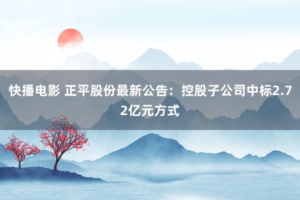 快播电影 正平股份最新公告：控股子公司中标2.72亿元方式