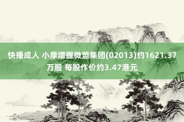 快播成人 小摩增握微盟集团(02013)约1621.37万股 每股作价约3.47港元