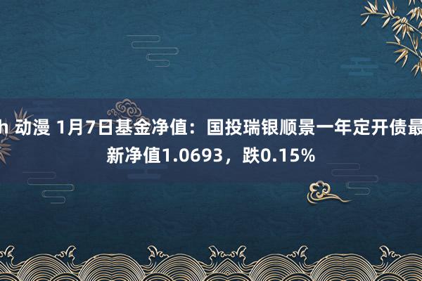 h 动漫 1月7日基金净值：国投瑞银顺景一年定开债最新净值1.0693，跌0.15%