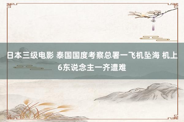 日本三级电影 泰国国度考察总署一飞机坠海 机上6东说念主一齐遭难