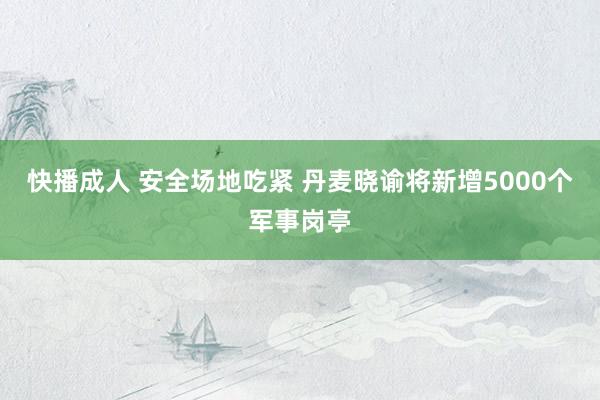 快播成人 安全场地吃紧 丹麦晓谕将新增5000个军事岗亭